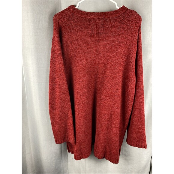 Paraphrase Women's Plus Sz 3X (52" Bust) Red Long Sleeve V-Neck Knit Sweater - Picture 6 of 8